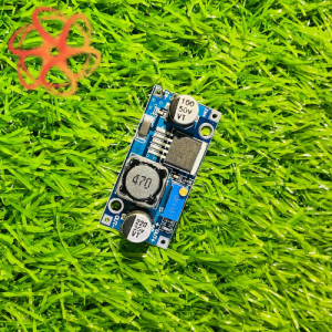 LM2596 DC-DC Buck Converter Module with digital voltage display and blue heatsink